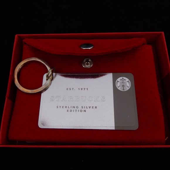 Starbucks Accessories - STARBUCKS STERLING SILVER EDITION KEYCHAIN CARD VINTAGE 2014 NEW IN BOX PRELOAD